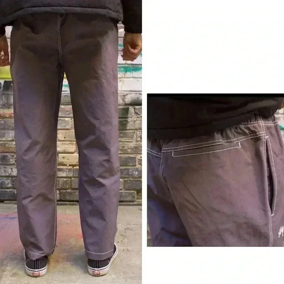 Stussy Nylon Folsom Beach Pants medium Grape - Picture 15 of 17